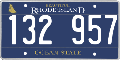 RI license plate 132957