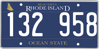 RI license plate 132958