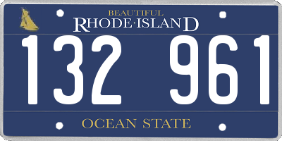 RI license plate 132961