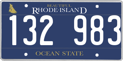 RI license plate 132983