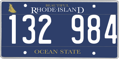 RI license plate 132984