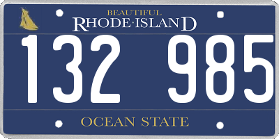 RI license plate 132985