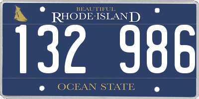 RI license plate 132986