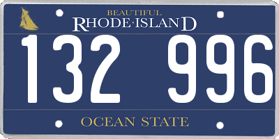 RI license plate 132996