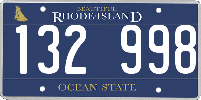RI license plate 132998