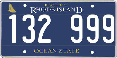 RI license plate 132999