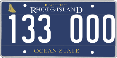 RI license plate 133000