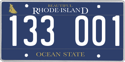 RI license plate 133001