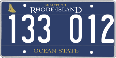 RI license plate 133012