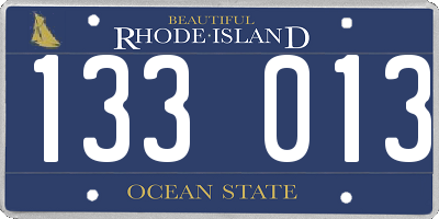RI license plate 133013