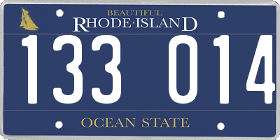 RI license plate 133014