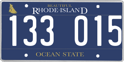 RI license plate 133015