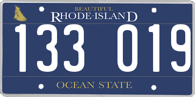 RI license plate 133019