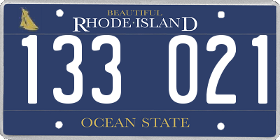 RI license plate 133021