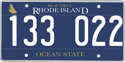 RI license plate 133022