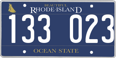 RI license plate 133023