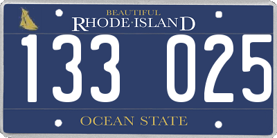 RI license plate 133025