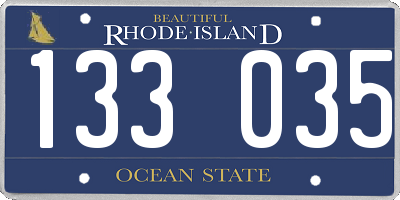 RI license plate 133035