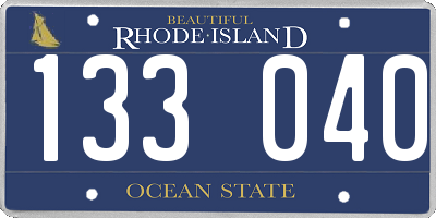 RI license plate 133040