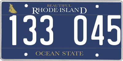 RI license plate 133045