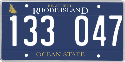 RI license plate 133047