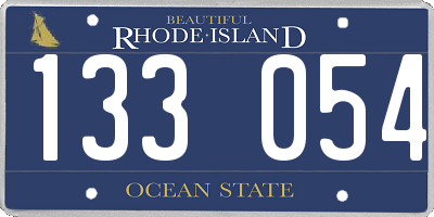 RI license plate 133054