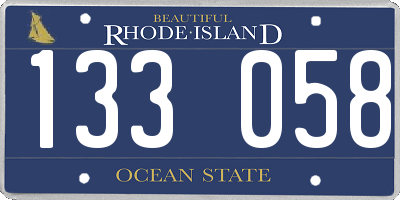 RI license plate 133058