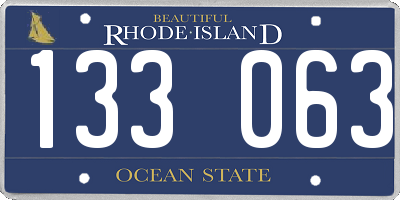 RI license plate 133063