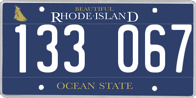 RI license plate 133067