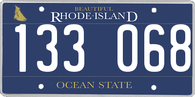 RI license plate 133068