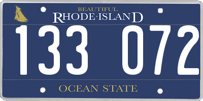 RI license plate 133072