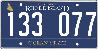 RI license plate 133077