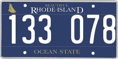 RI license plate 133078