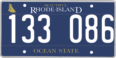 RI license plate 133086