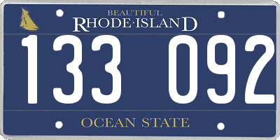 RI license plate 133092