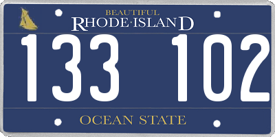 RI license plate 133102