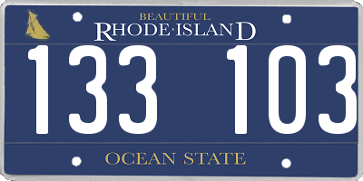 RI license plate 133103