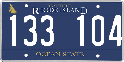 RI license plate 133104