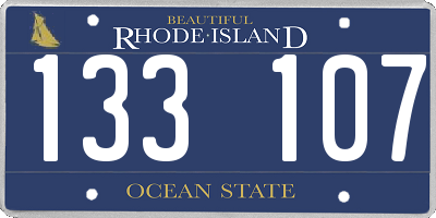 RI license plate 133107