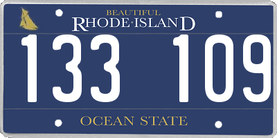RI license plate 133109