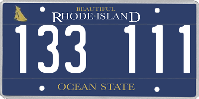 RI license plate 133111
