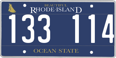 RI license plate 133114
