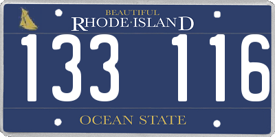 RI license plate 133116