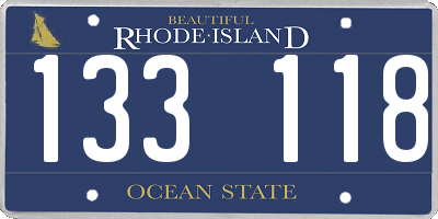 RI license plate 133118