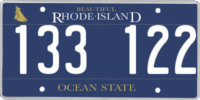 RI license plate 133122