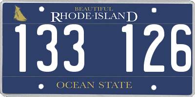 RI license plate 133126