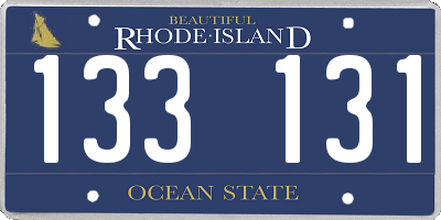 RI license plate 133131