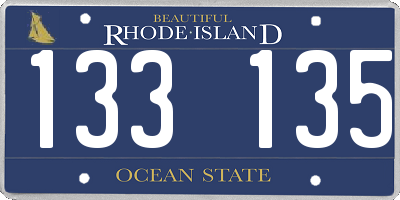 RI license plate 133135