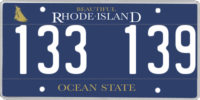 RI license plate 133139
