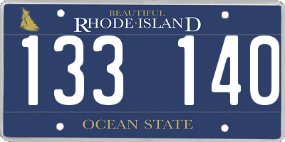 RI license plate 133140